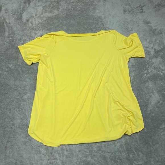 Susan Graver Yellow Modern Essentials Plus Size 1X Scoop Neck Top a1327 - Picture 7 of 8